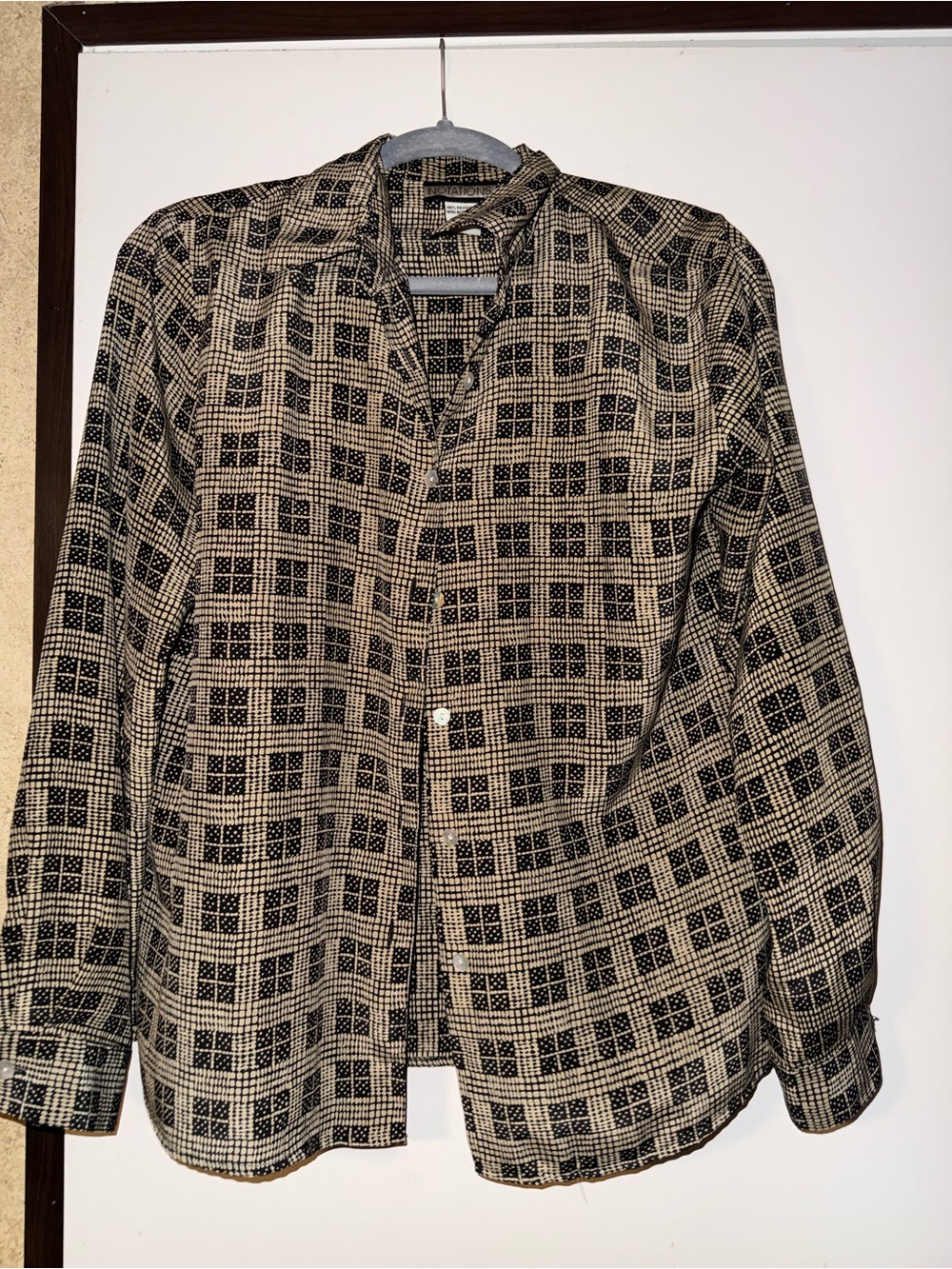 Notations Black and Cream Plaid Lightweight Shirt Jacket